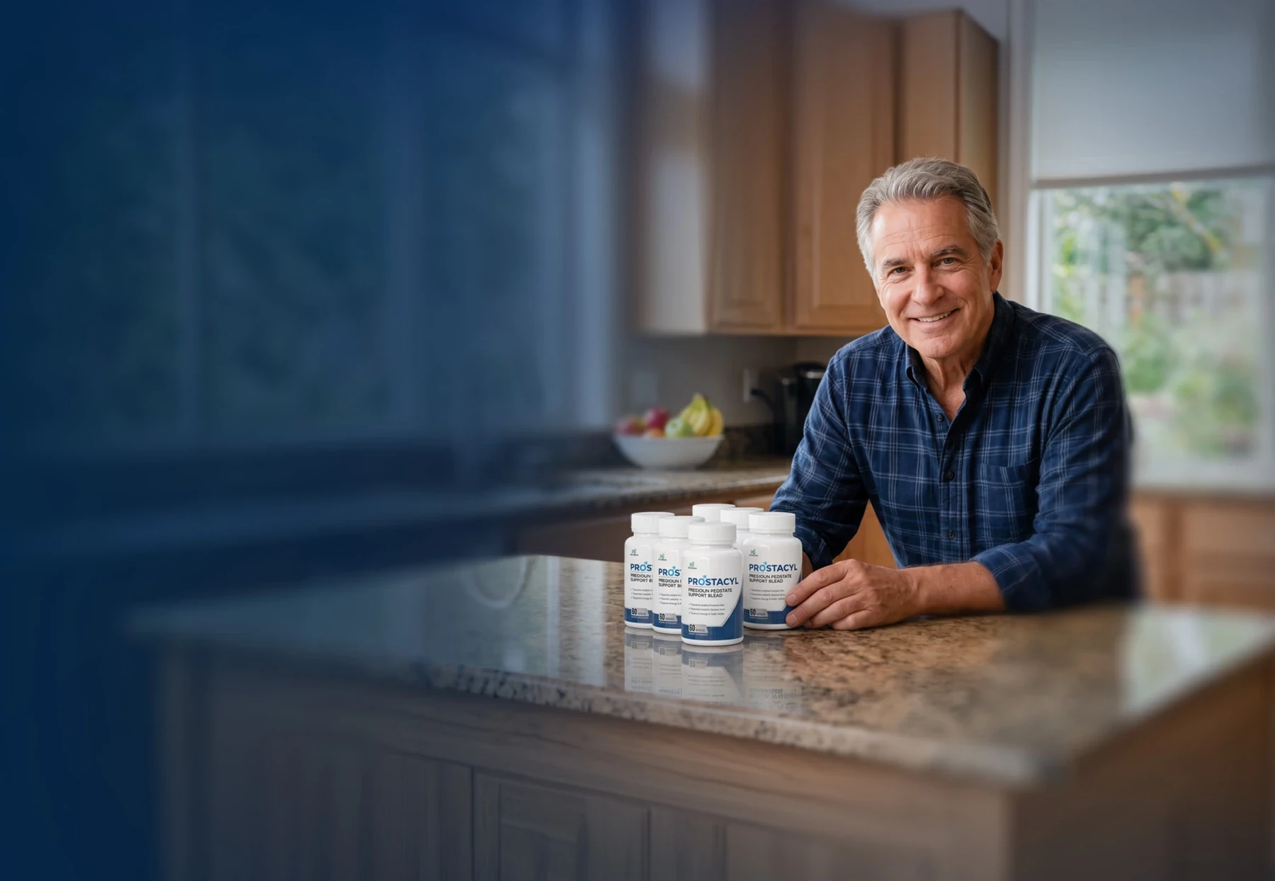 A Prostacyl buyer at home with a six-bottle pack