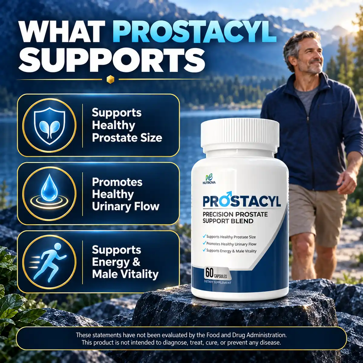 The Prostacyl listing graphic showing what the label says it supports