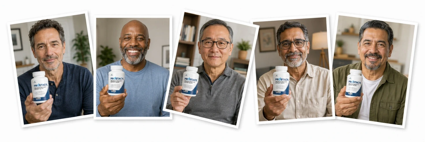 Five buyers holding the Prostacyl bottle